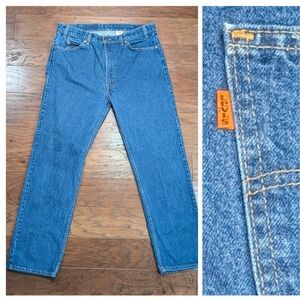 Levi's 505 Regular Fit Straight Leg Jeans Mens 38x32 Orange Tab Made in USA 1997